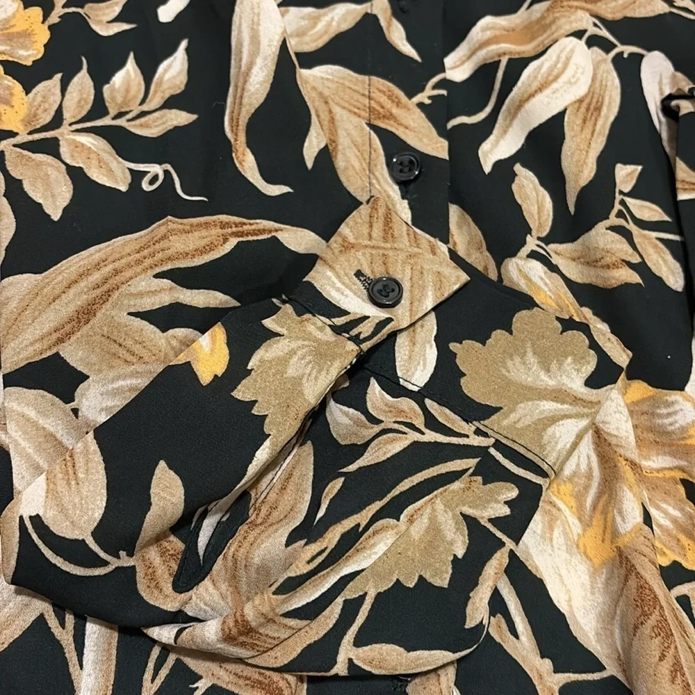 H&M Black Floral Button-Up Blouse – Size 4 | Cottagecore | Chic - Picture 7 of 9